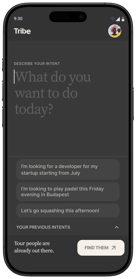 Tribe product interface